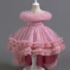 Girls Puffy Princess Dress Flower Girl Wedding Piano Performance Formal Dress