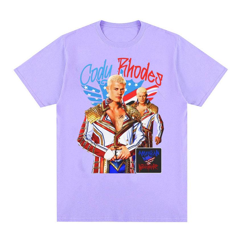 Funny Cody Rhodes The American Nightmare T Shirt Unisex Women Pure Cotton Wrestling Finished Story Vintage Tee Shirt Summer Clothes