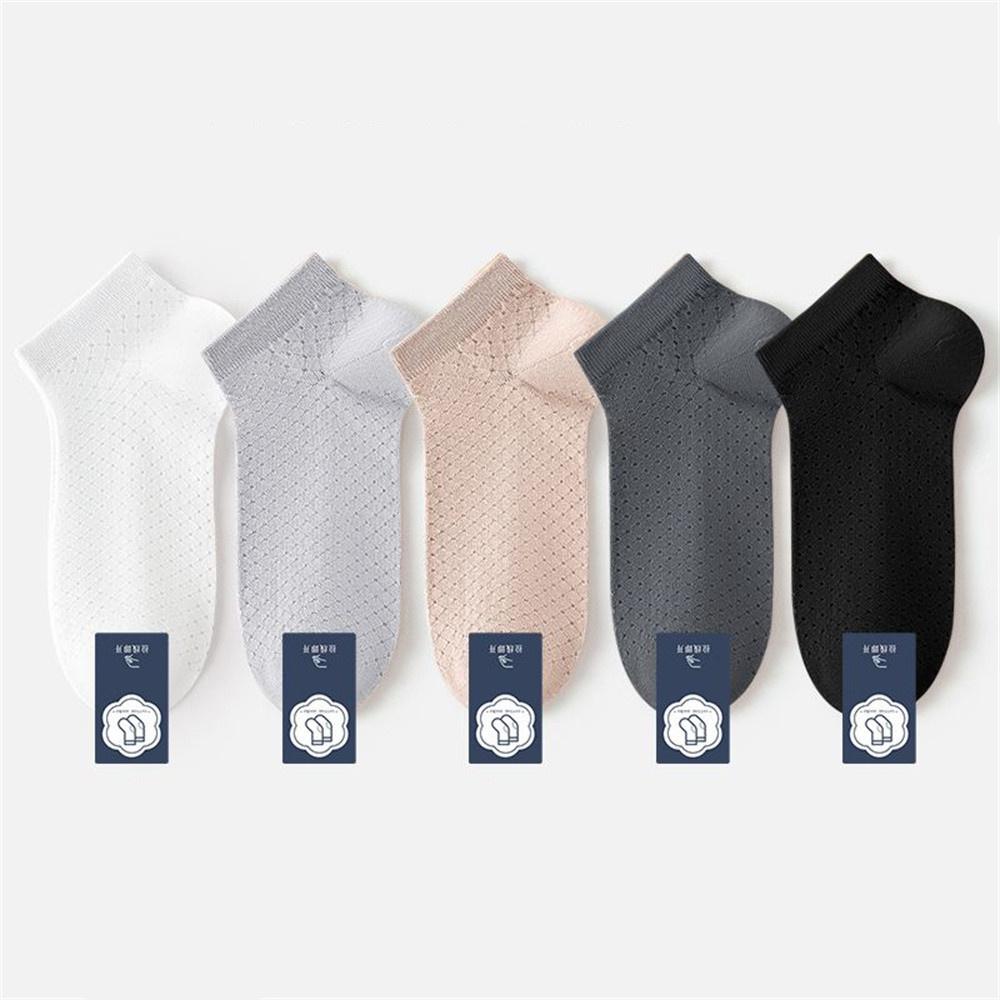 5 Pairs/Set Men Cotton Socks Summer Ultra Thin Breathable Mesh Sport Sock Quick-dry Deodorization Low Tube Ankle Socks Fast Send
