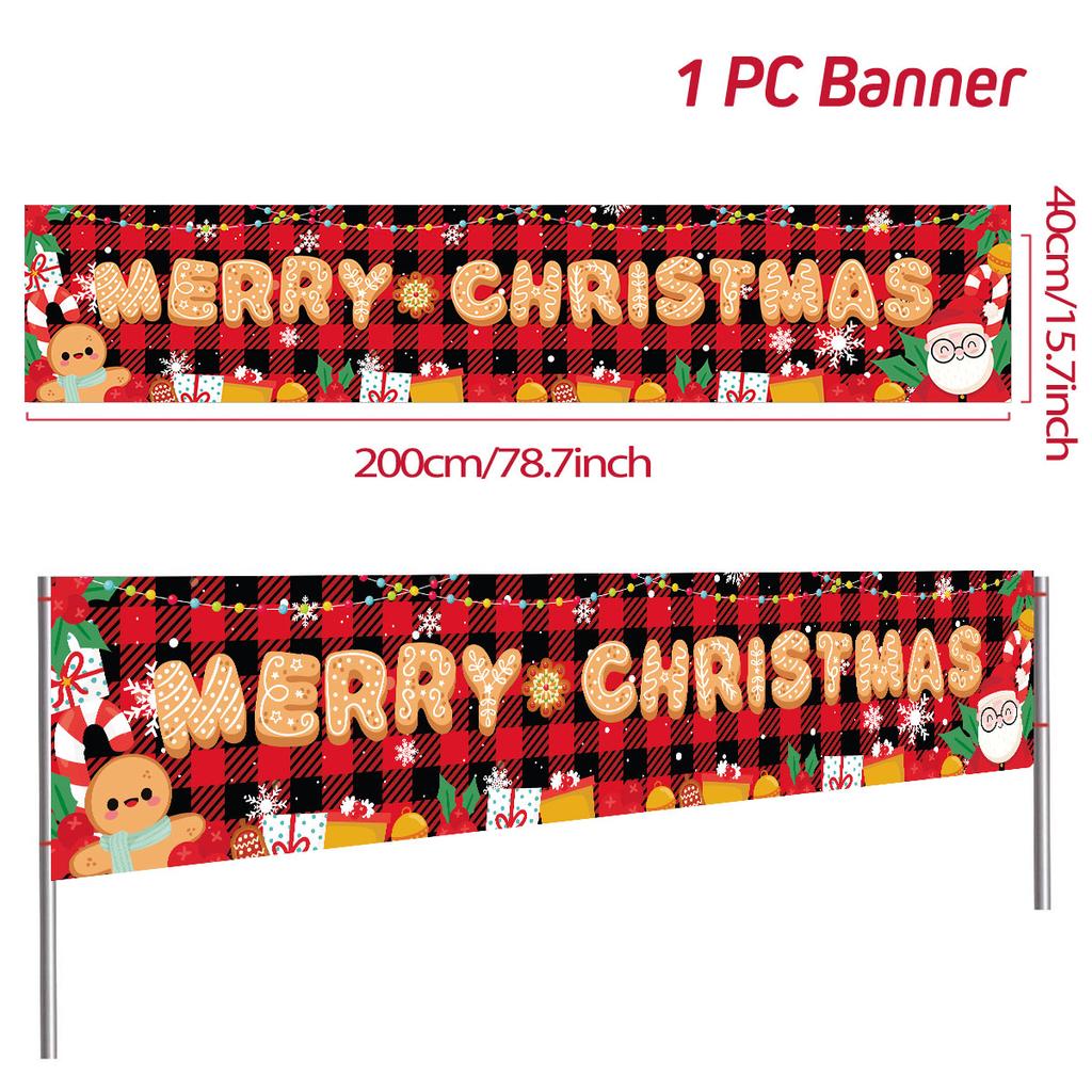 Christmas Outdoor Banner Flag Merry Christmas Decor 2024 Xmas Ornaments Gifts Navidad Noel Natal Happy New Year 2024 Home Decor