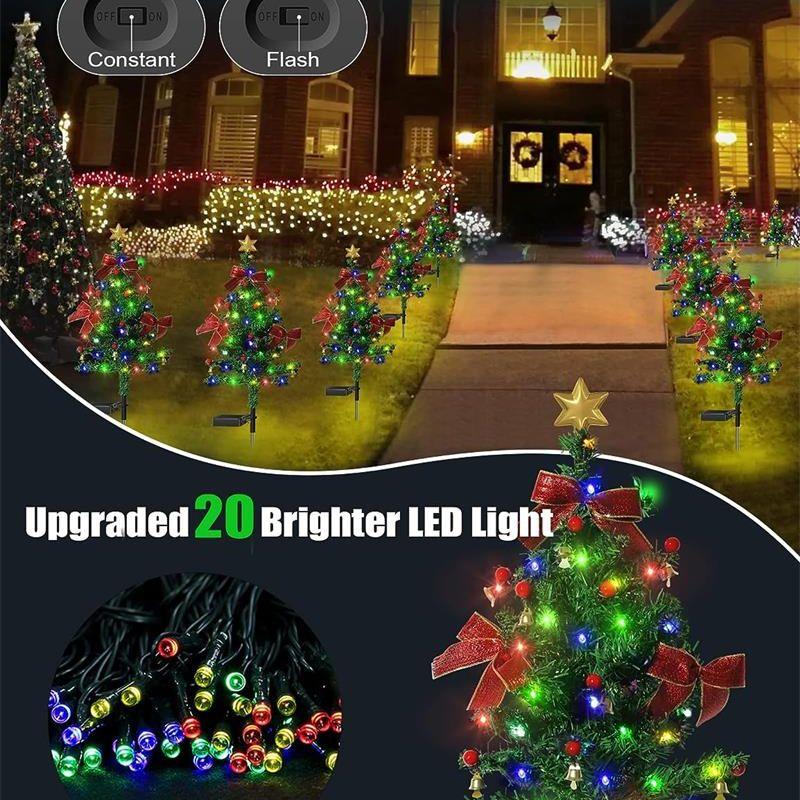 Non-Toxic Chriatmas Tree Solar Colour Light Festival Holidays Atmosphere Inserted Solar Lamp Outdoor Lawn Courtyard Led Decoration Lights