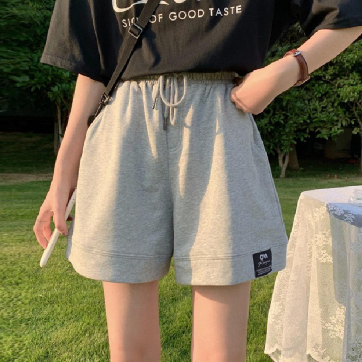 Women s High Waist Shorts Solid Loose Fit Casual Summer Streetwear Bottoms M