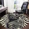 1pc Zebra Cat Office Round Area Rug, Indoor Mat Suitable ForOffice, Under Office Chairs Bedroom Living Room Home Decor, D108