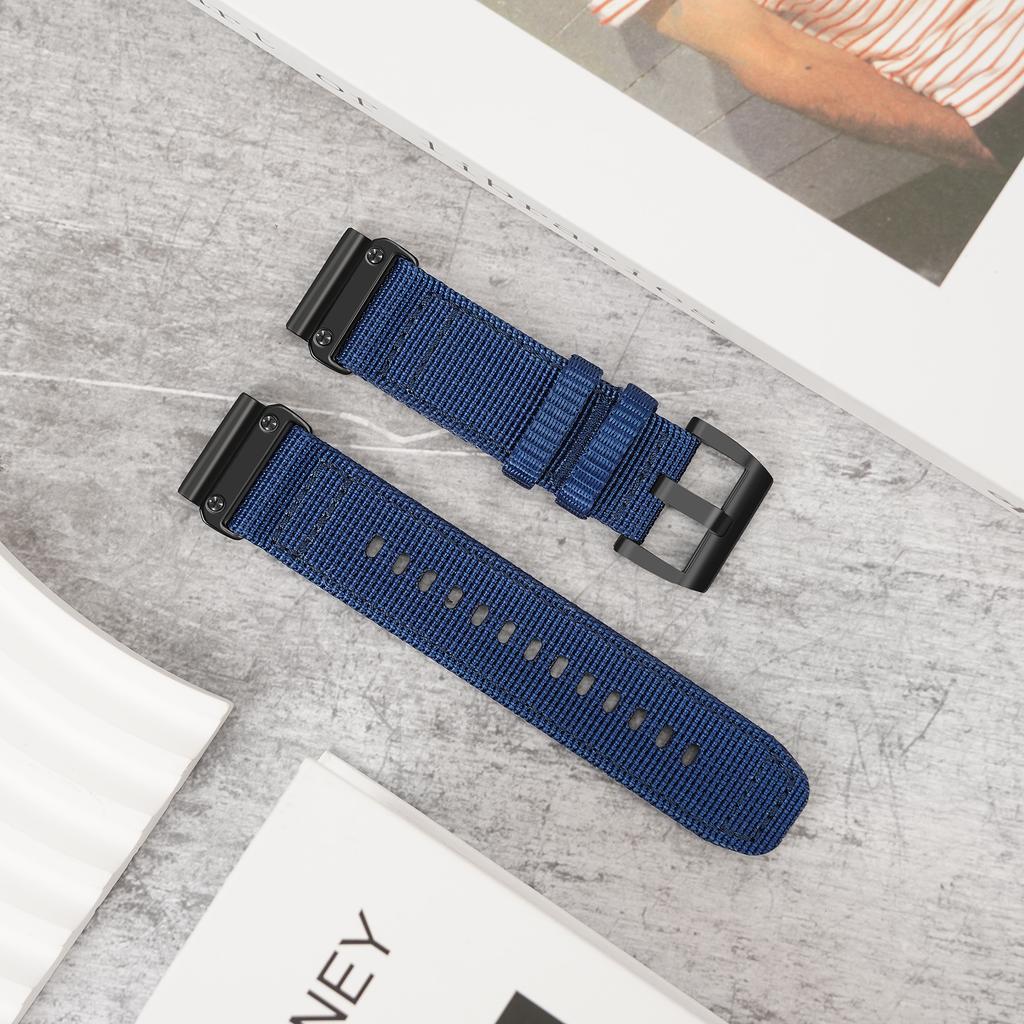 20mm 22mm 26mm Nylon Quick Release Watch Band for Garmin Fenix 5 5S Plus 6 6S 7 7X 8 Pro Tactix 8 Breathable Replacement Strap