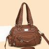 Stylish PU Leather Handbag for Women – Vintage Design with Braided Detail and Multiple Pockets, Perfect for Daily Use