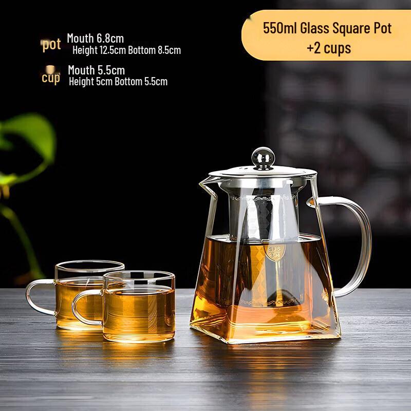 Qiwei 2026 New Model Thickened Glass Teapot with Tea-Water Separation