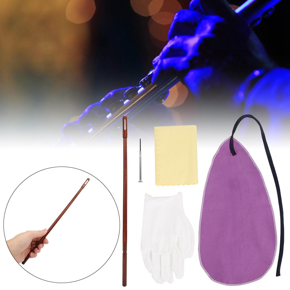 Kit Accesorii Întreținere Flaut Pânză de Curățat Mănușă Șurubelniță Kit Tijă pentru Repararea Flautului