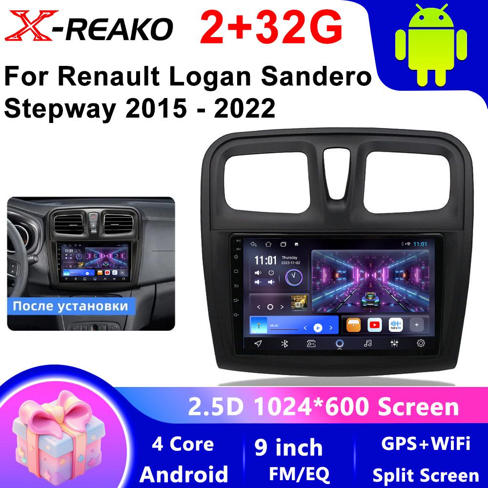 Car Radio Multimedia Video Player for Renault Logan 2 Sandero 2 2014 -2019 Symbol  Android 13 2 Din Auto Carplay Gps Dvd