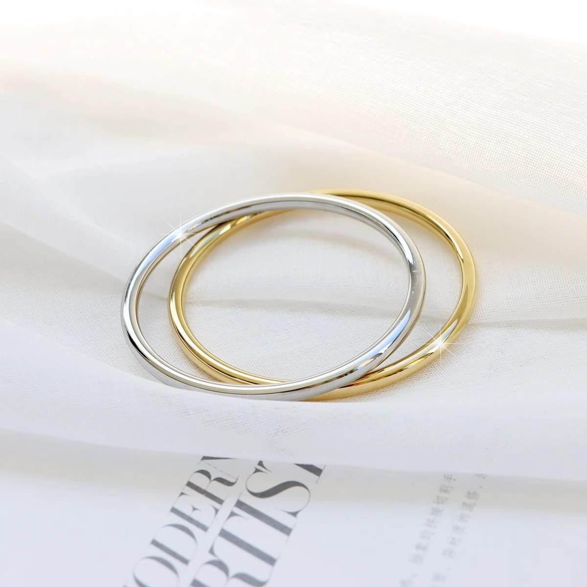 INS Современный Минималистичный Браслет-Браслет из Нержавеющей Стали с Высокой Стойкостью, Круглый Браслет для Мужчин и Женщин 4mm Wire Bracelet - Steel 55 Large