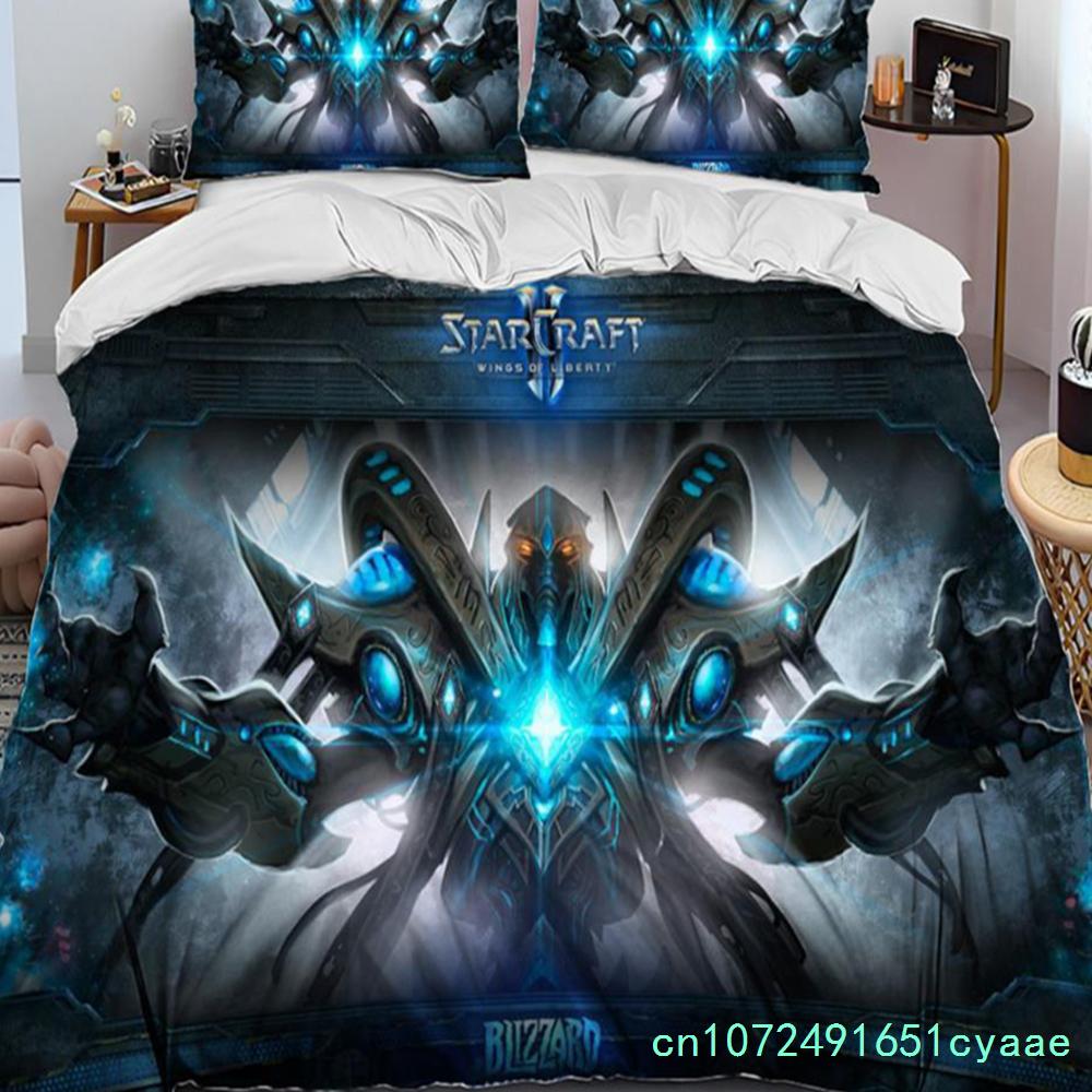 3D HD StarCraft Game Gamer PC Comforter Bedding Set,Duvet Cover Bed Set Quilt Cover Pillowcase,king Queen Size Bedding Set
