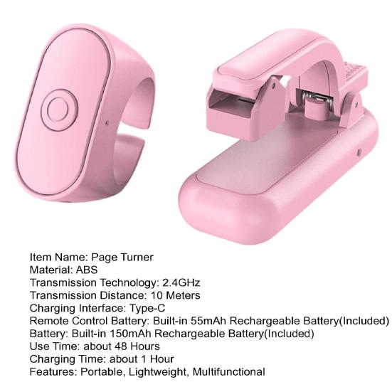 Bluetooth-compatible Remote Control Scrolling Ring APP Page Turner Wireless Phones Tablets Camera Shutter Short