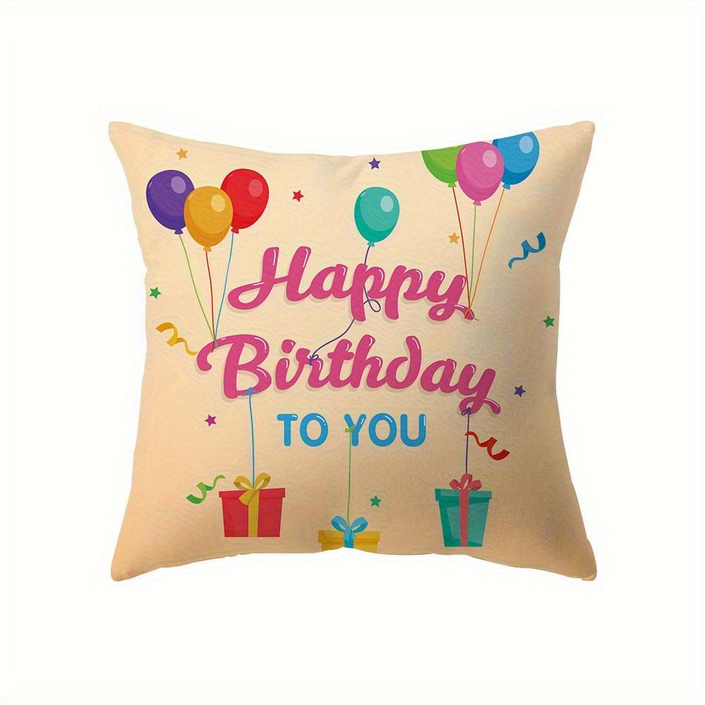 Birthday celebration theme digital printing pillow cover Short plush Suitable living rooms bedrooms sofas throw cushion cover