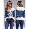 Women's V-neck long sleeve party autumn casual pullover 3d printing casual fashion tops