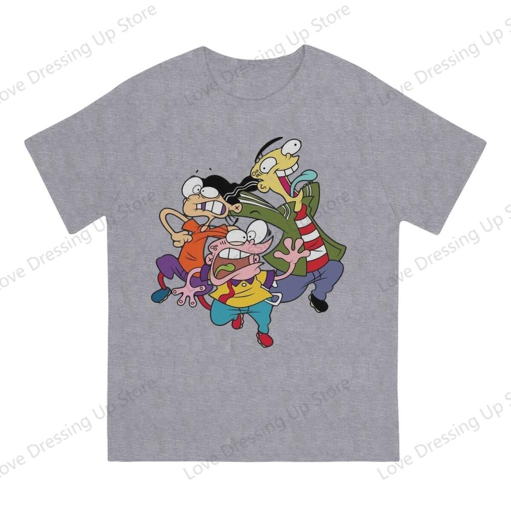T-shirt 100% Cotone Ed Edd N Eddy Le Disavventure T-shirt Unisex Cartoon Network Anni '90 Assorbente Sudore Casual Maniche Corte S6xl