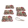 5pcs Christmas Ornaments Wooden Holiday Reusable Decorative Signs for Tree Door Window