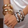 3-piece Set of Heavy Industry Metal Smooth Geometric Circle Bracelet Exaggerated, Simple and Advanced