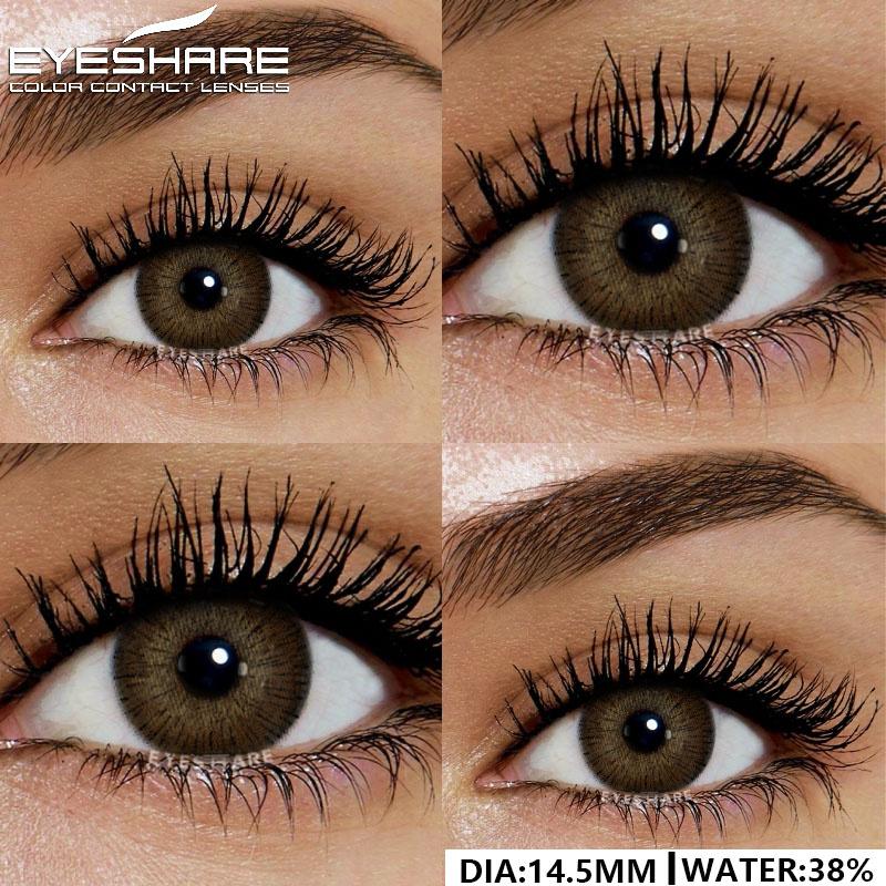14.5mm Natural Brown Color Contact Lenses 1 Pair Soft Comfort Yearly Use Blue Eye Lenses Gray Pupils Lens Green Contact