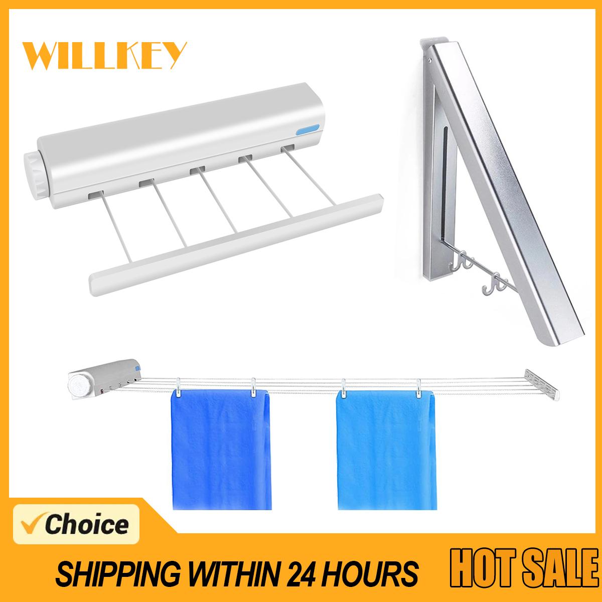 Retractable Indoor Clothesline Wall Mounted Clothes Dryer Line Wall Mounted Clothes Drying Rack Drying Ropes Hanger for Laundry