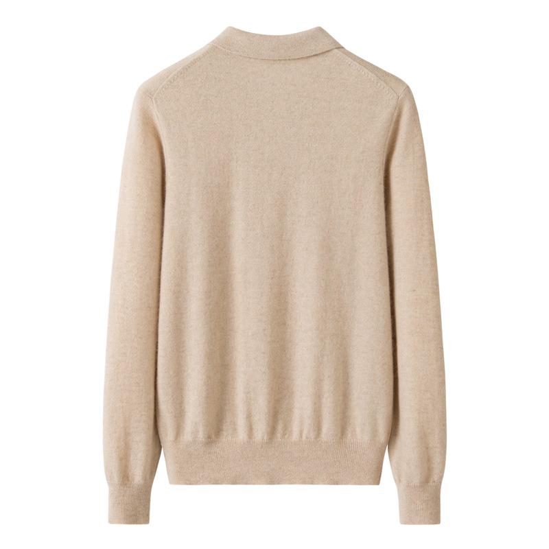 Women's Plus Size 100% Pure Cashmere Loose Warm Polo Collar Sweater