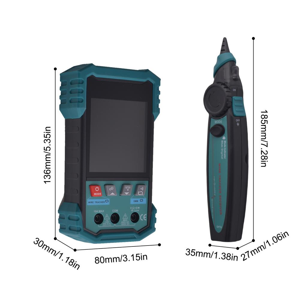 Network Cable Tester with PoE Testing, Digital Cable Tracer & Network Tester & Multimeter, Portable Wire