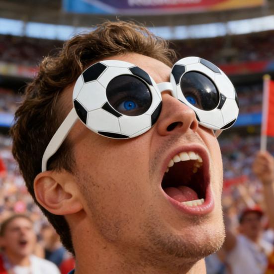 Football Party Glasses Decorative Lightweight Glasses Funny Eye-Catching Styling Party Supplies for Soccer Game