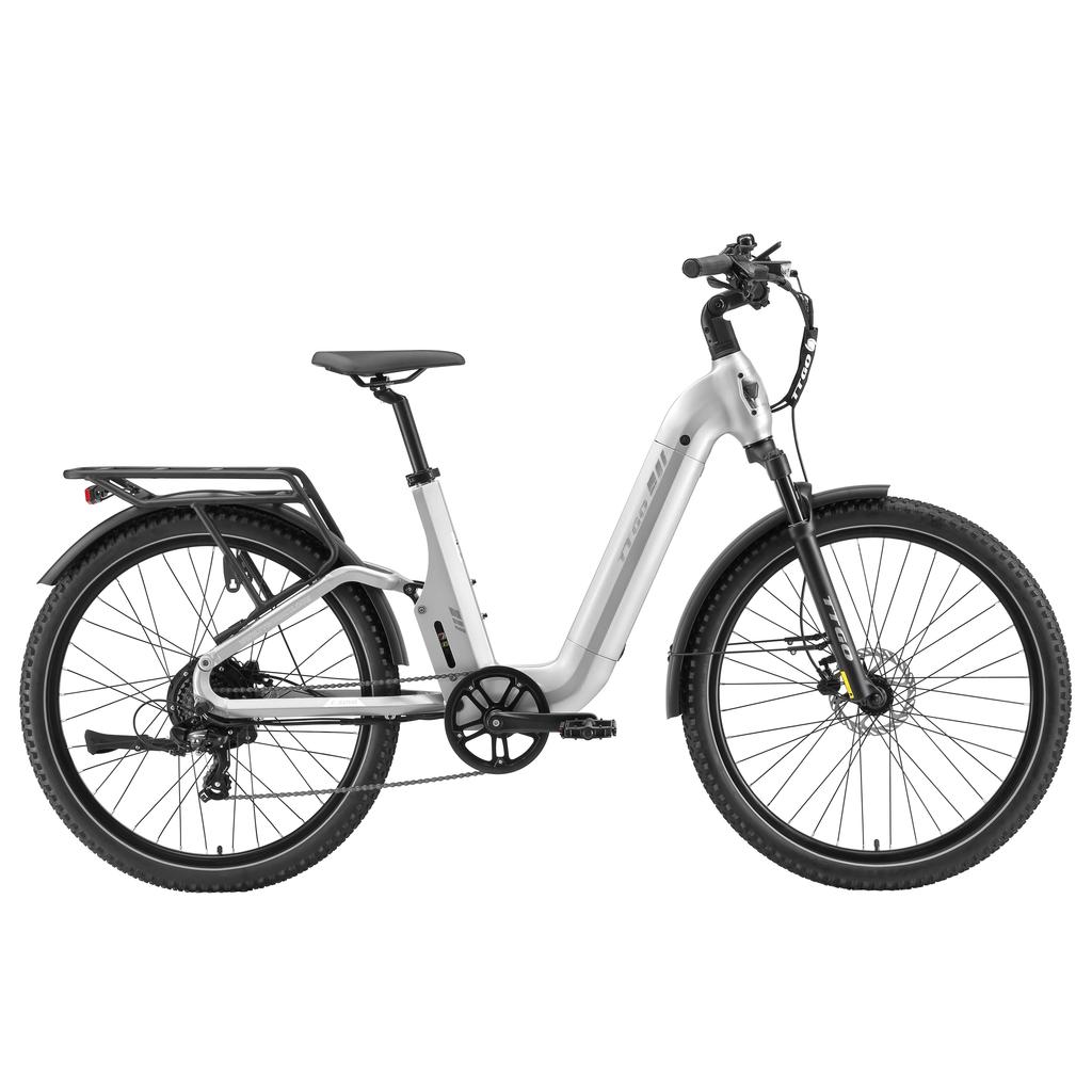 TTGO E-SUVO Miejski Elektryczny Rower Komutacyjny Silnik 250W Bateria 48V15Ah Opony 27,5 Calowe Prędkość 25KM/H Zasięg 120KM E-Rower Terenowy
