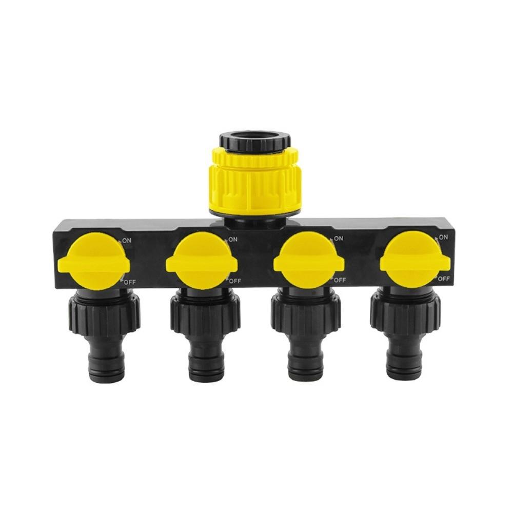 4-Way Independent Garden Hose Splitter With Valve Water Switch Hose Connector Splitter 4-Way Faucet Diverter