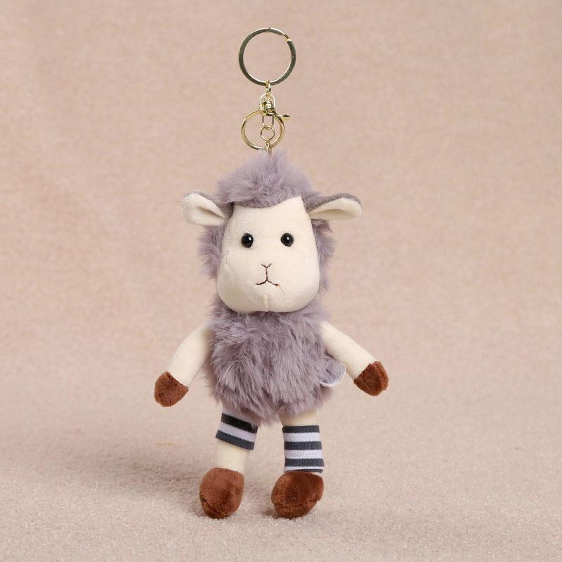 Cute Cartoon Plush Sheep Keychain Soft Fluffy Fabric Bag Charm for Women Girls Backpack Pendant Creative Gifts