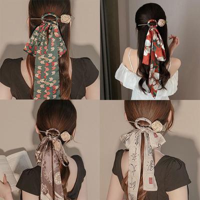 Fashion Headbands Hair Ribbon Scarfs Women Skinny Hairband Hair Accessories Girl Print Cute Hairpin Chinese Hair Sticks Headwear