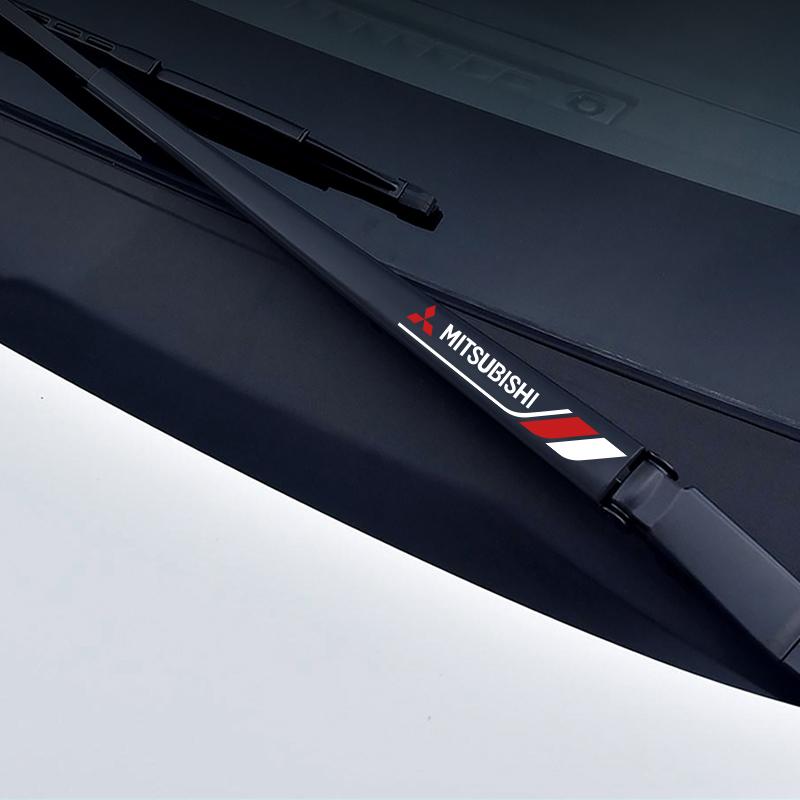 For  2pcs Car Window Wiper Stickers Emblem For Mitsubishi lancer asx outlander pajero sport l200 galant Car Styling