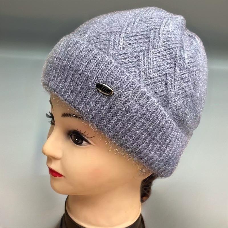 Căciulă tricotată caldă de iarnă pentru femei cu protecție pentru urechi - Elegantă, groasă, căptușită cu catifea pentru vreme rece