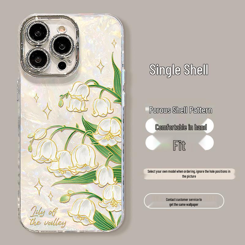 

Lily of the Valley Case & Full Lens Film for Apple iPhone 17 Pro Max/16/15/14 - Fresh Summer Style 14 Pro
