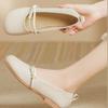 Ladies Footwear Round Toe Low Heel Elegant Pearl Off White Women's Flat Shoes Spring Vacation Summer 2025 Quick Delivery On Sale