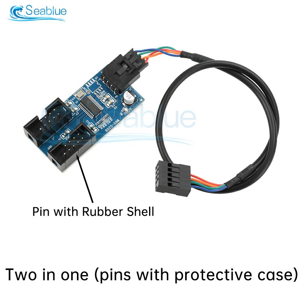 USB Hub USB Splitter USB2.0 9Pin to Dual 9Pin Hub Adapter Riser Motherboard USB 9Pin Header Connector 1 to 2/4 Extension Cable