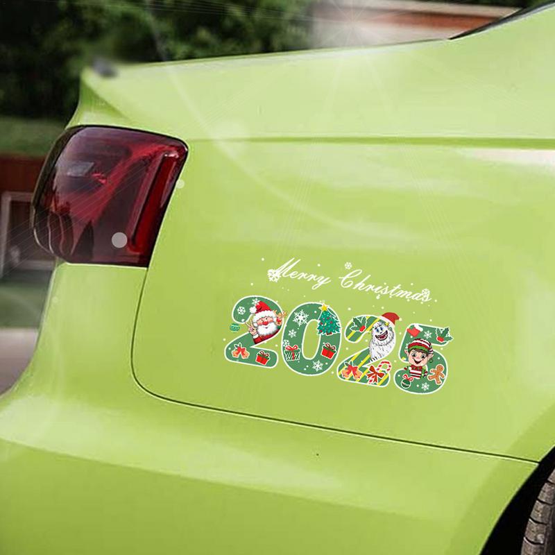 2025 Christmas Auto Decals Holiday Atmosphere Stylish Santa Claus Car Stickers Car Decorations Accessories For SUV RV Motorcycle