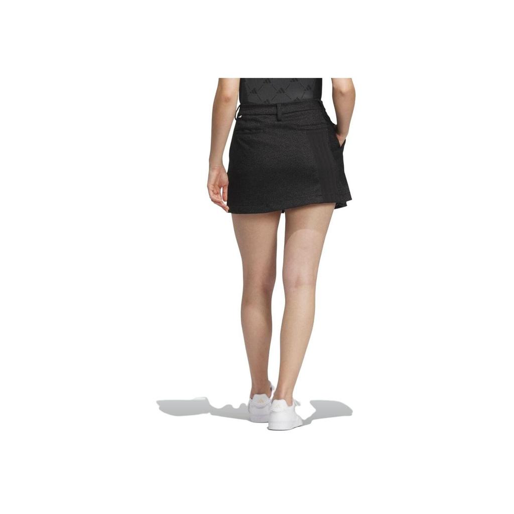 Adidas Golf Fashion Sports Solid Color Textured Front Pleated Casual Skirt Women Skirts Black HZ6099