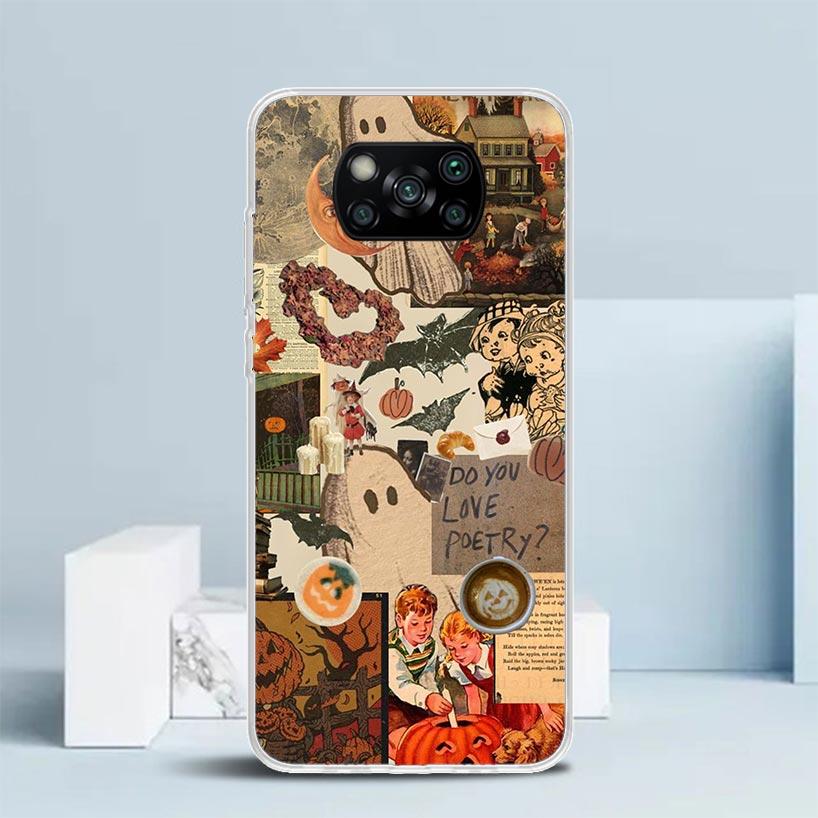 Oktober Herbst Halloween Gruselige Kürbis Handyhülle Für Xiaomi Poco F7 Ultra X5 X6 X7 Pro M7 Redmi 15C 15 13C 13 12C 12 10C 10 10A