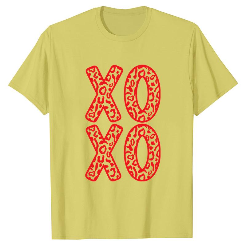 Funny Valentine Printed Couple's Versatile Casual Top Fashion High Street T-Shirts Women’s