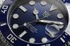 HYAKUICHI 101 Men's 20 ATM Water Resistant Dive Watch with Ceramic Bezel, Calendar, and Metal Band (Blue X Blue)