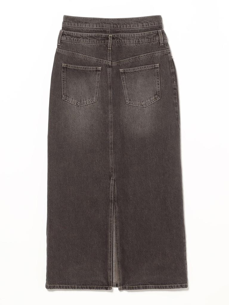 B:MING LIFE STORE by BEAMS Overdyed Denim Skirt (S-M) Women's Black Medium
