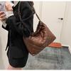 IELGY Large-Capacity Diamond Casual Trendy Fashion Tote Bucket Bag All-Match Chain Shoulder Female Bag