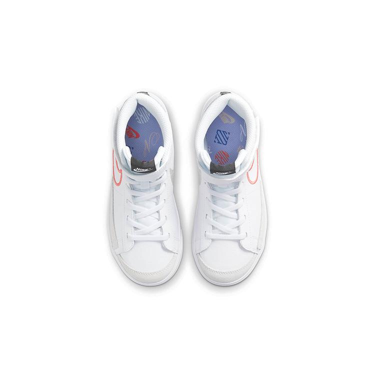 Новые износостойкие нескользящие полувысокие кеды для скейтборда Nike Blazer 77 SE, белые, серые, фиолетовые, для детей 3-7 лет, DJ0266-100