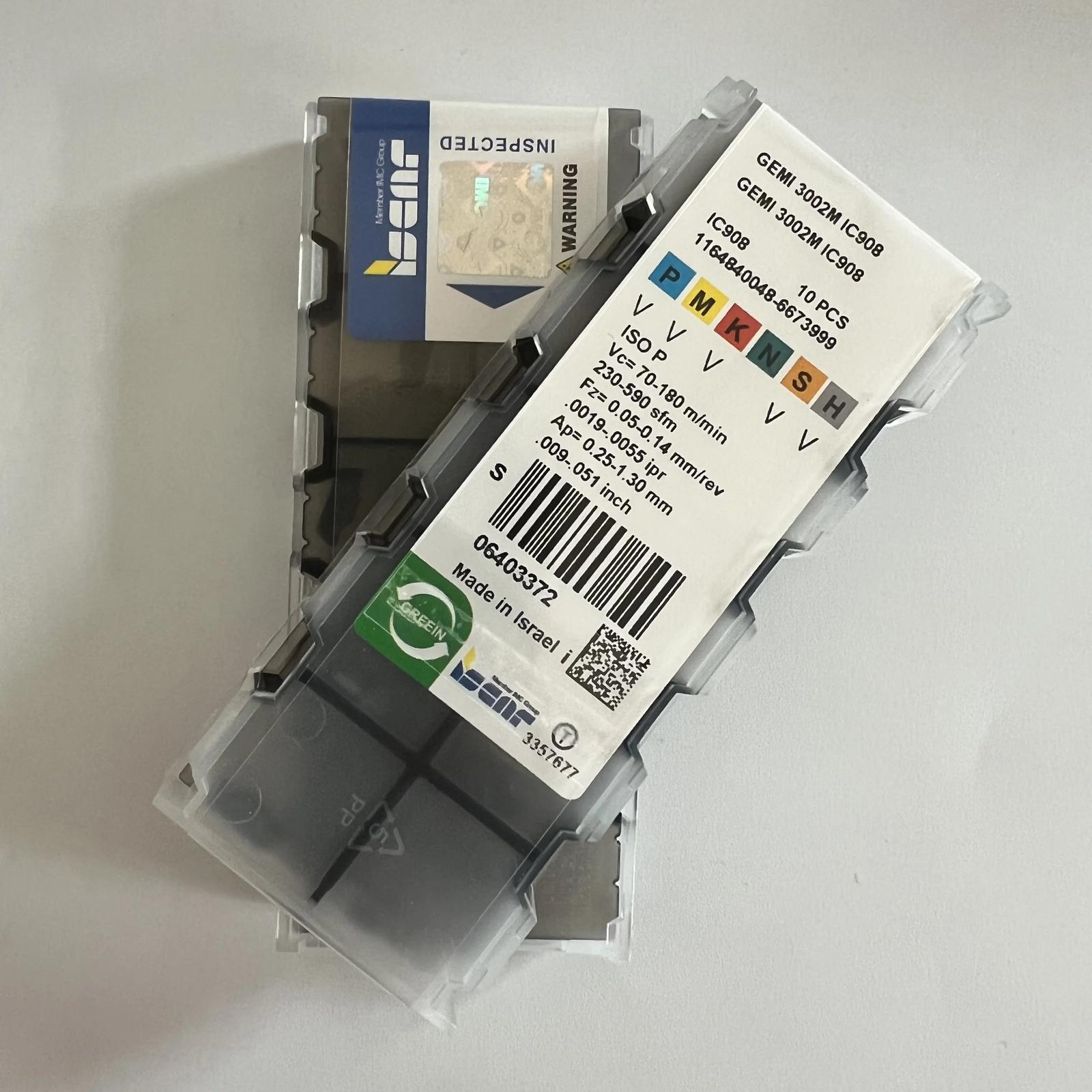 

ISCAR / GEMI3002M IC908 Industrial indexable carbide inserts 10 Pcs