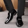 Fashion 2025 Spring Summer New Designer Hallow Dress Shoes for Men Solid Color Breathable Fashion Casual Patent Leather Shoes Male