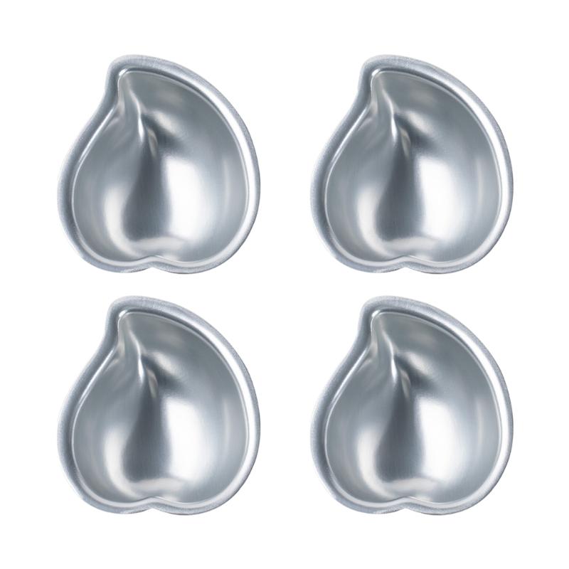 Pack Of 4 Elegant Mochi Molds Peach And Mangos Shape Aluminum Alloy Baking Tool For DIY Dessert Ice Cream Chocolate
