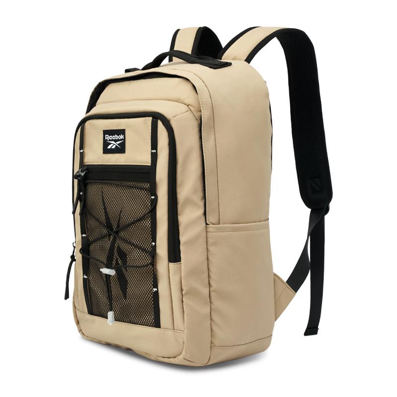 New Reebok Fabric Backpack Regular Unisex Ecru/Khaki/Black RB230013M