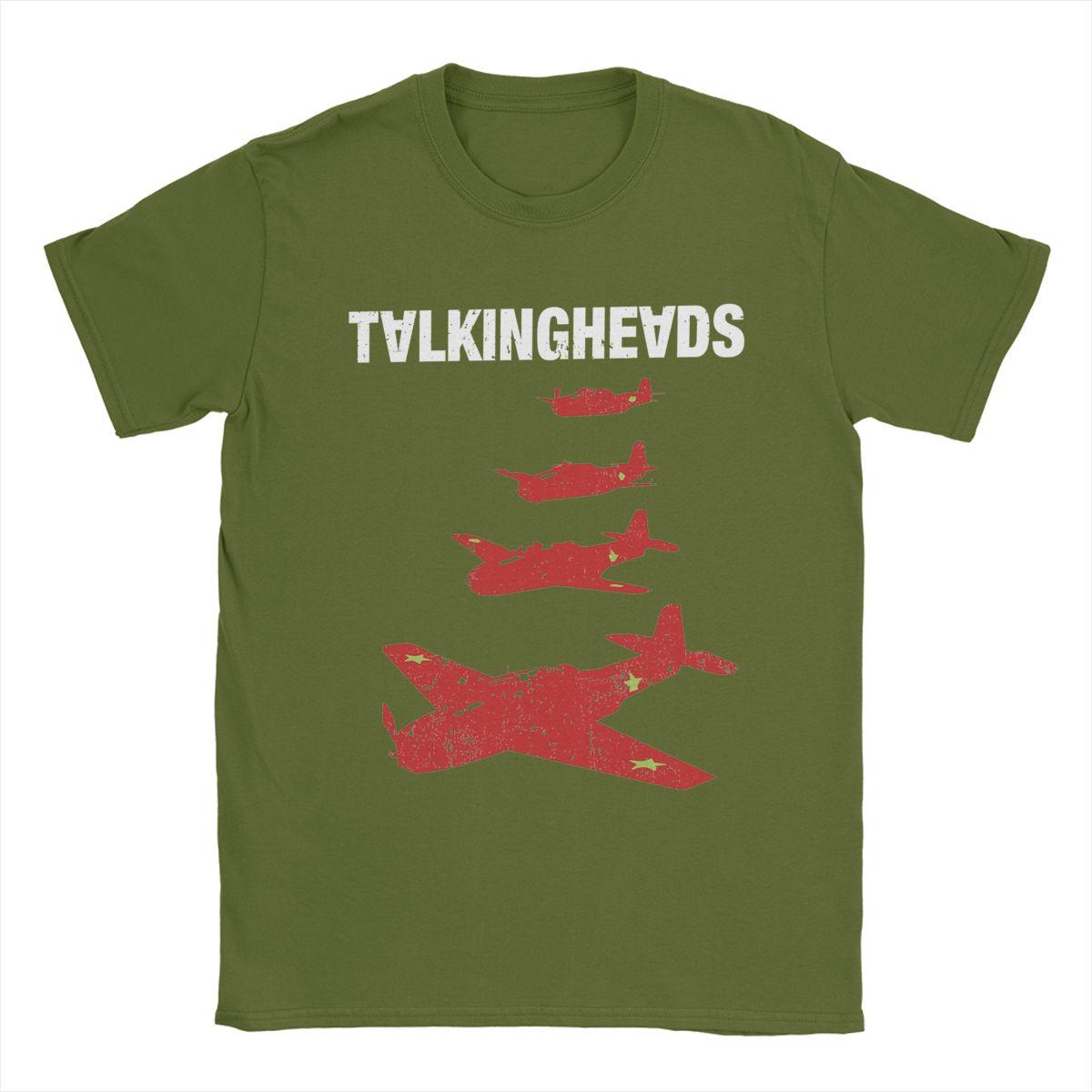 

Talking Heads Remain In Light T-Shirts Men Vintage 100% Cotton Tee Shirt O Neck Short Sleeve T Shirt Printed Tops M армія зелений колір