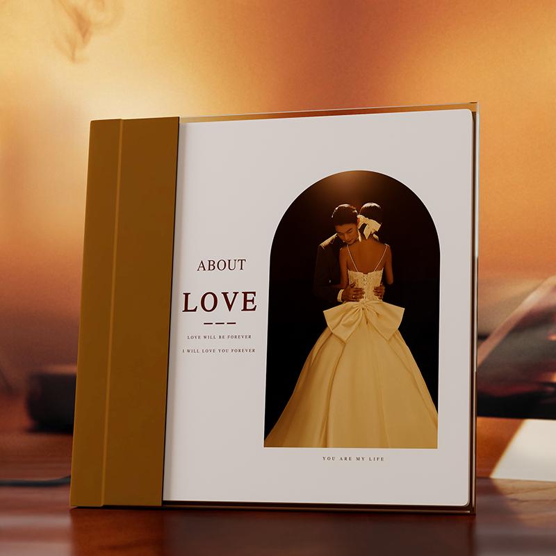 

Настраиваемая фотокнига «Сделай сам»: Памятный альбом с ретушированными фотографиями пары, большой вместимости, высококачественная печать 20 pages (16-27 photos) - Textured Hard Pages