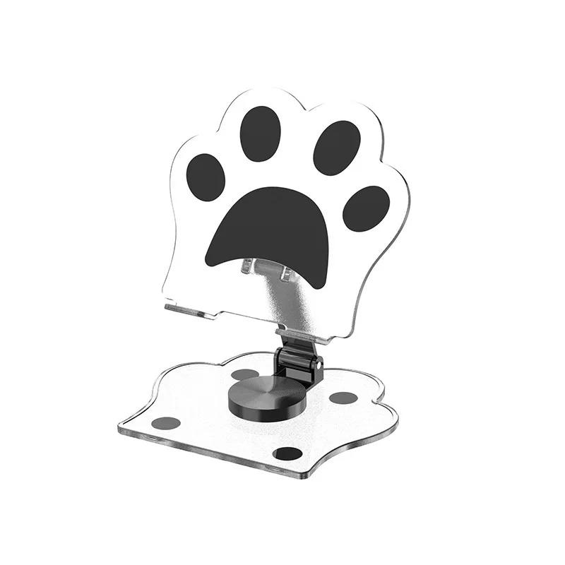 

1PC Transparent Cute Mobile Phone Holder Desktop Tablet Stand For Home Use Suitable For Catching Up With Dramas And Watching TV чёрный