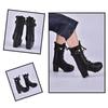 Scale Female Figure Doll Shoes Martin Boots High Heel Black 1/6